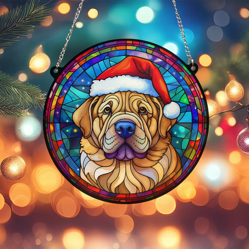 Shar Pei Christmas Suncatcher